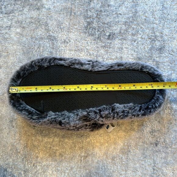 Steve Madden faux fur open toe fuzzy slippers w/elastic back strap size M - Picture 5 of 6
